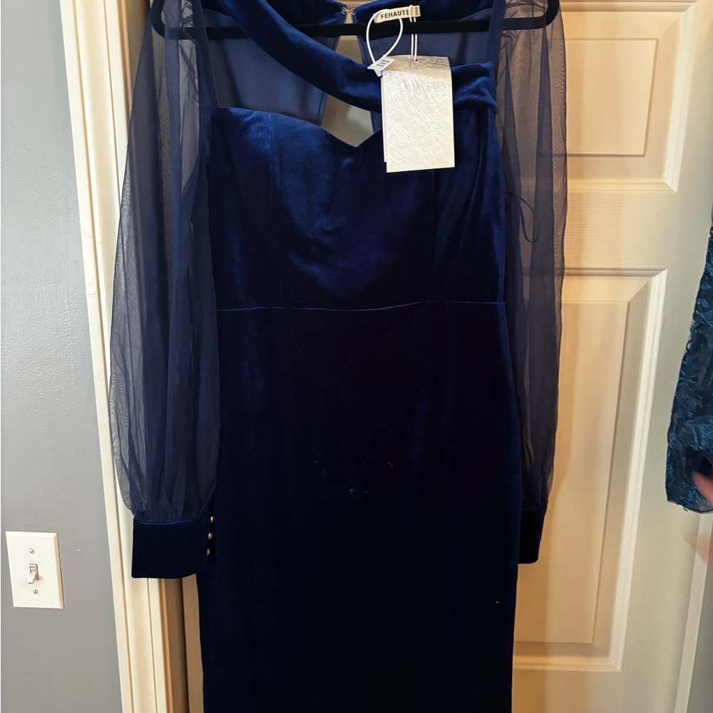 Chicwish Deep Blue Long Sleeve Dress